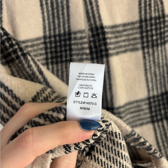 Windsor Plaid Mini Skirt | Beige Black Checkered | Size M - Picture 5 of 7
